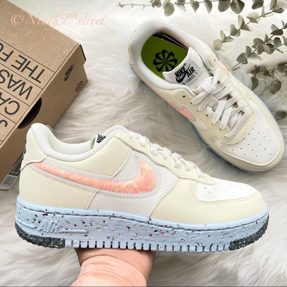 Nike Shoes - Nike Air Force 1 Crater Shoes Sneakers SAIL ORANGE COCONUT MILK VOLT